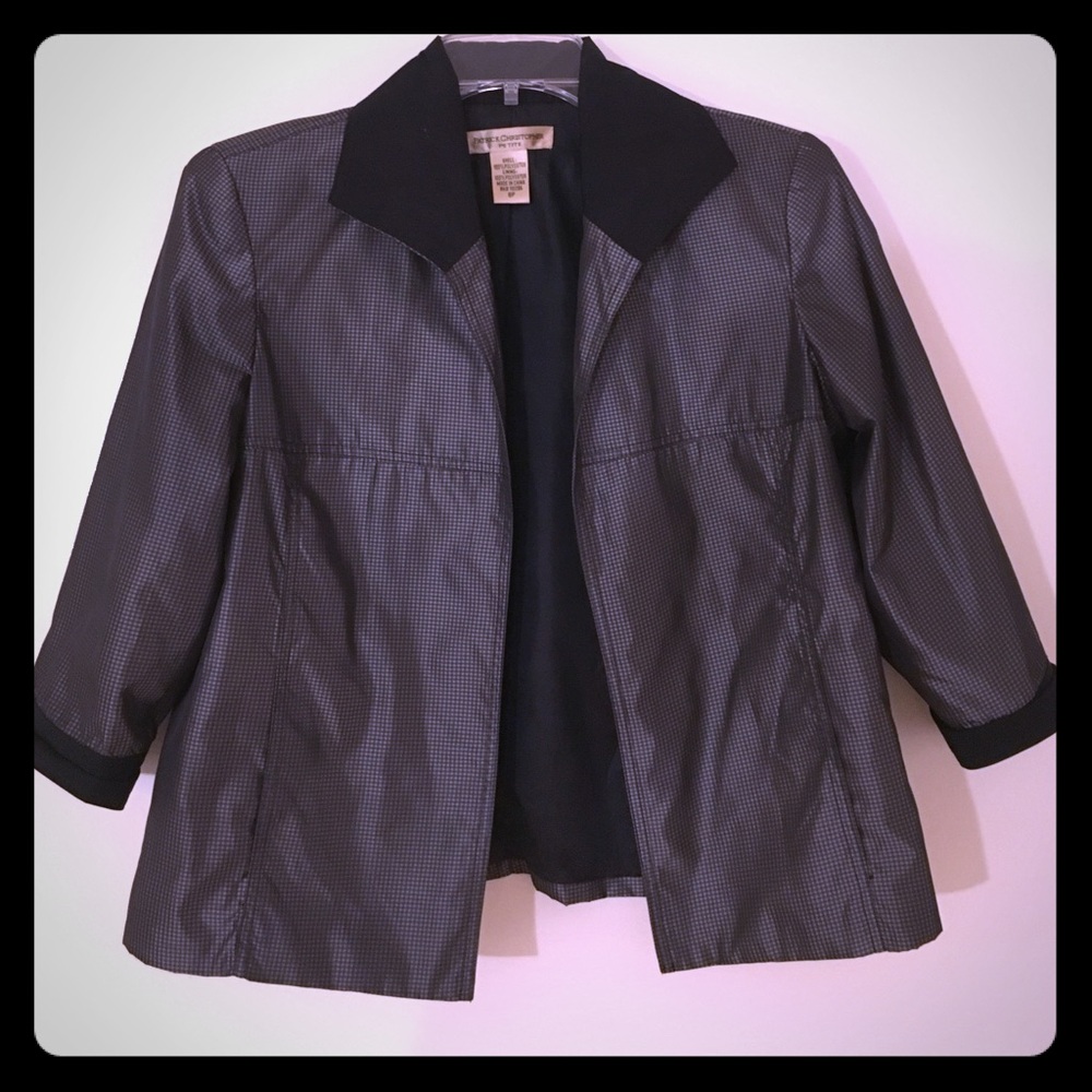 Black/dark grey mini checkered print jacket
